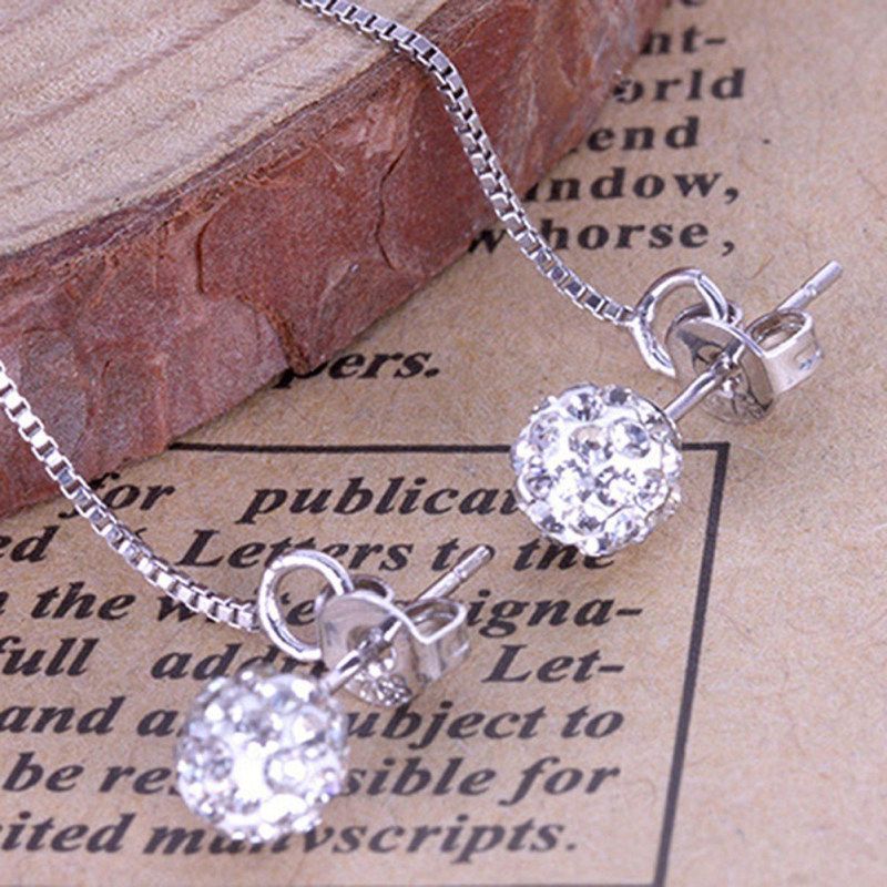 Luxury Full Rhinestone Inlaid Tassel Round Ball Long Dangle-