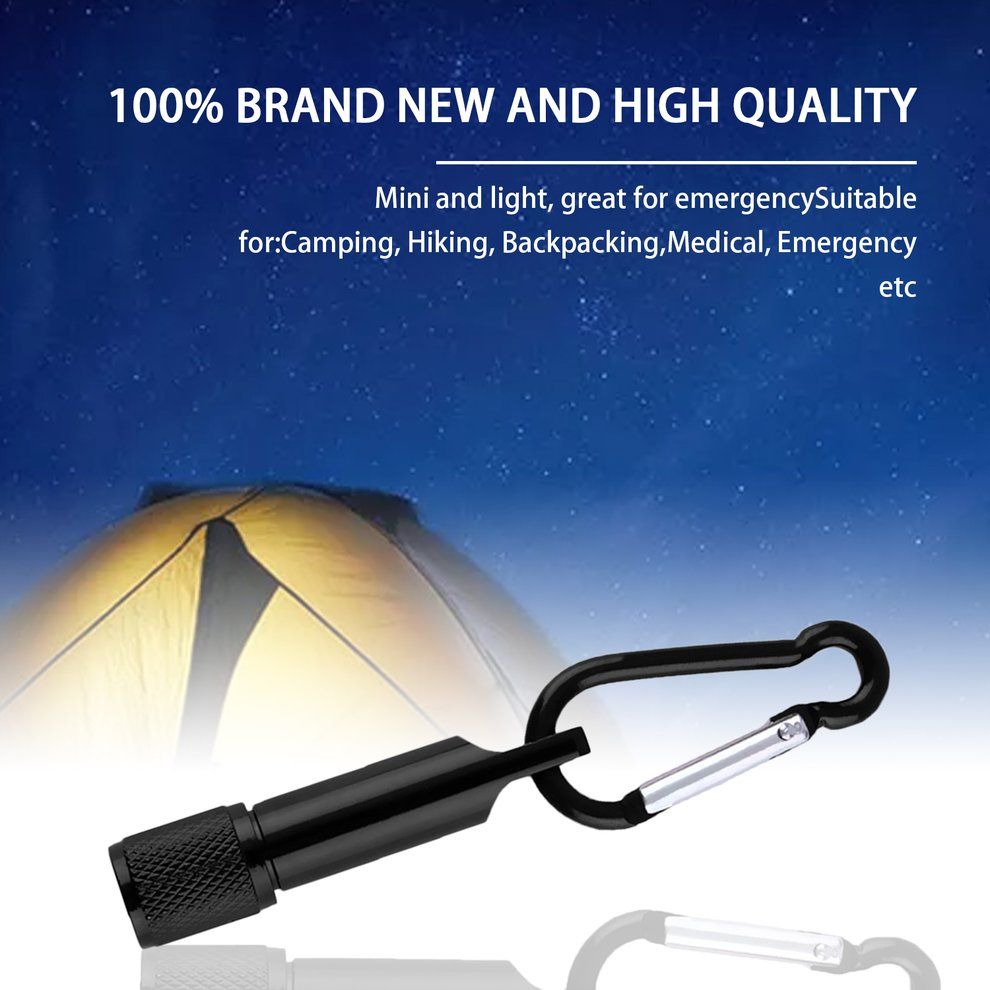 Mini Po Ket Portable Key Hain Keyring    Amping Flashlight Tor H   Light-black