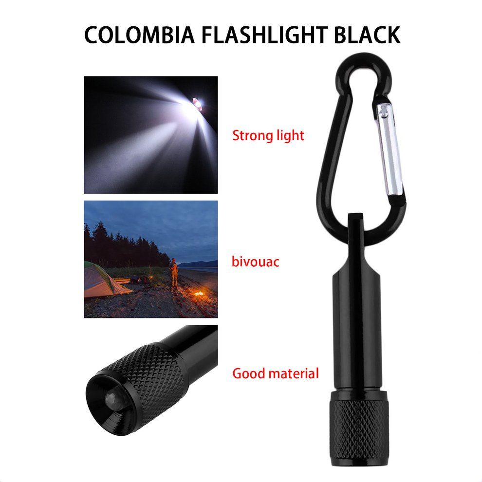 Mini Po Ket Portable Key Hain Keyring    Amping Flashlight Tor H   Light-black