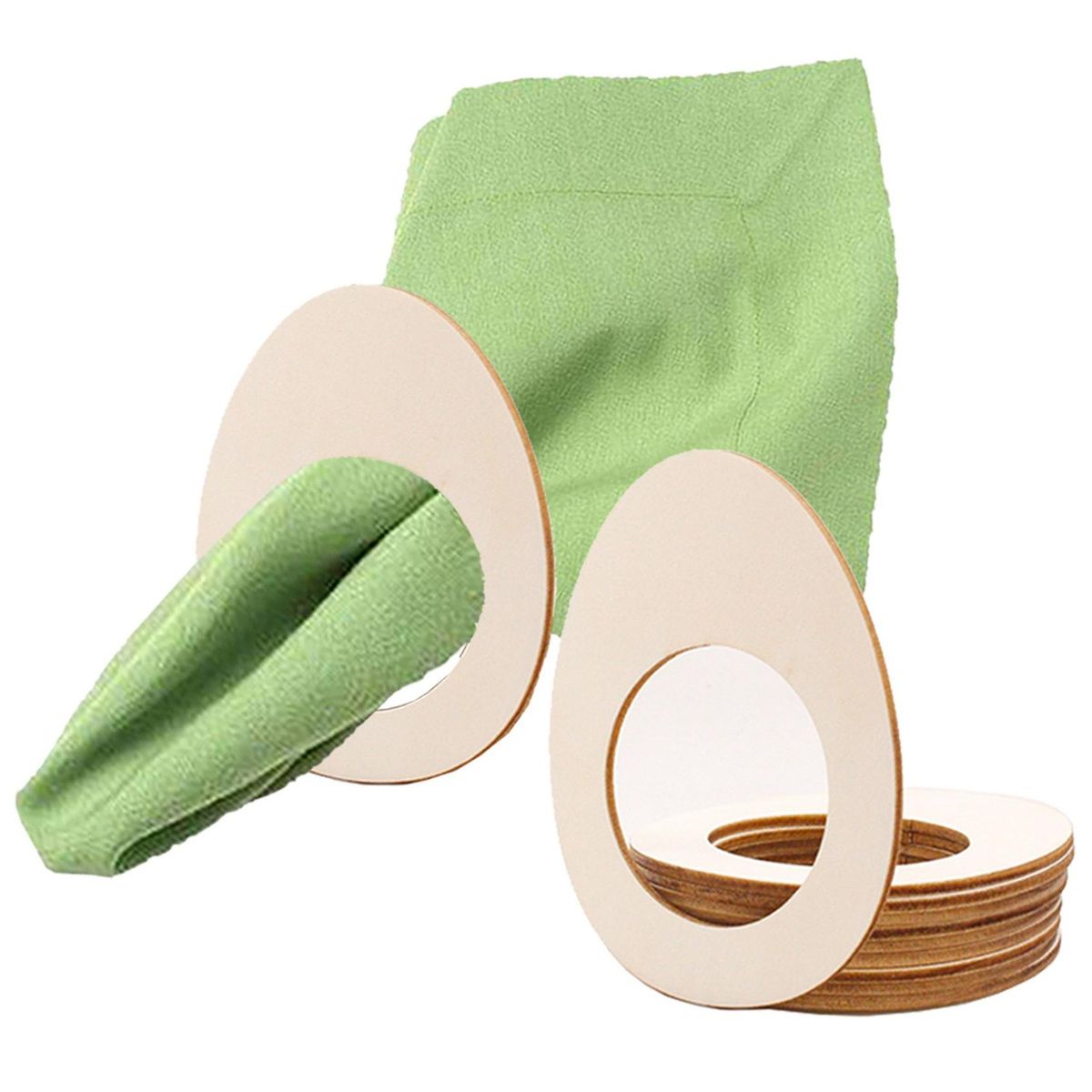 10 PCS Wooden Egg Shape Napkin Holder Rings Towel Buckles Banquet Christmas Wedding Luncheons Dinner Table Supplies