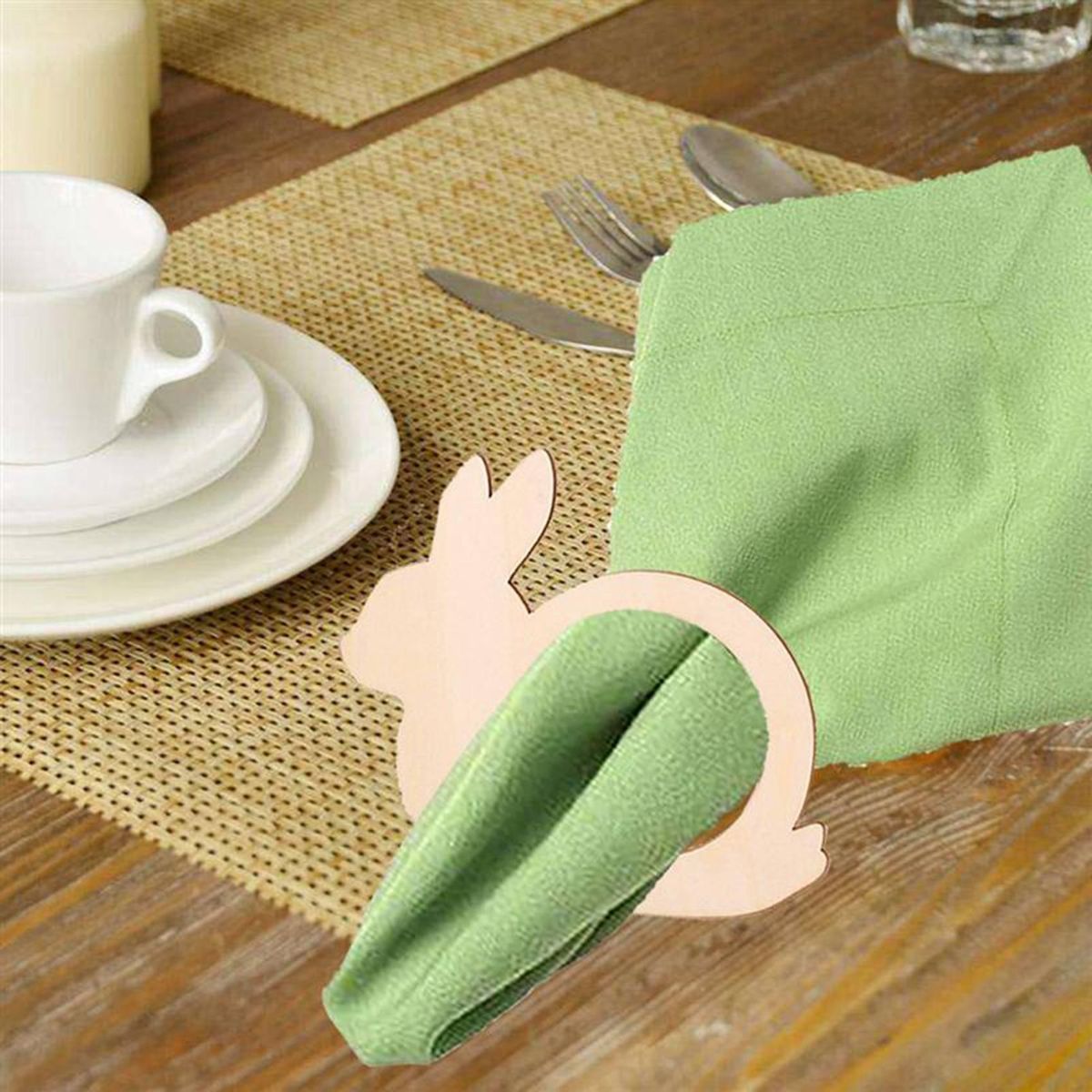 10 PCS Wooden Egg Shape Napkin Holder Rings Towel Buckles Banquet Christmas Wedding Luncheons Dinner Table Supplies