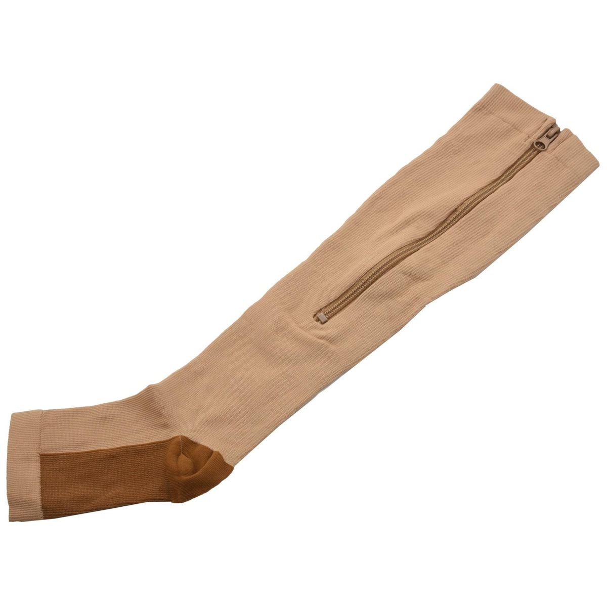 Compression Stockings Nylon Zipper Compression Sock Leg Knee Support Open Toe Preventing Varicose Veins Stretch SocksColorXXL