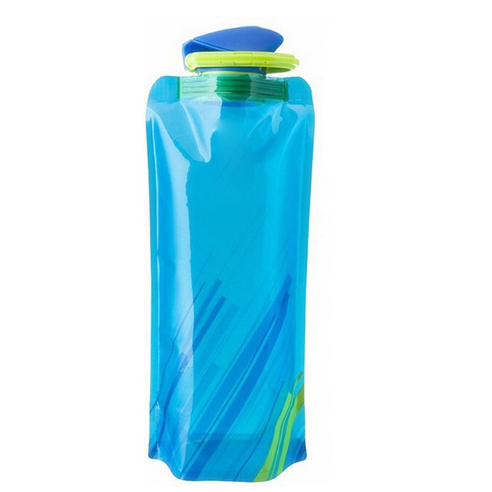 700ml Reusable Foldable Flexible Water Bottle Pouch Blue