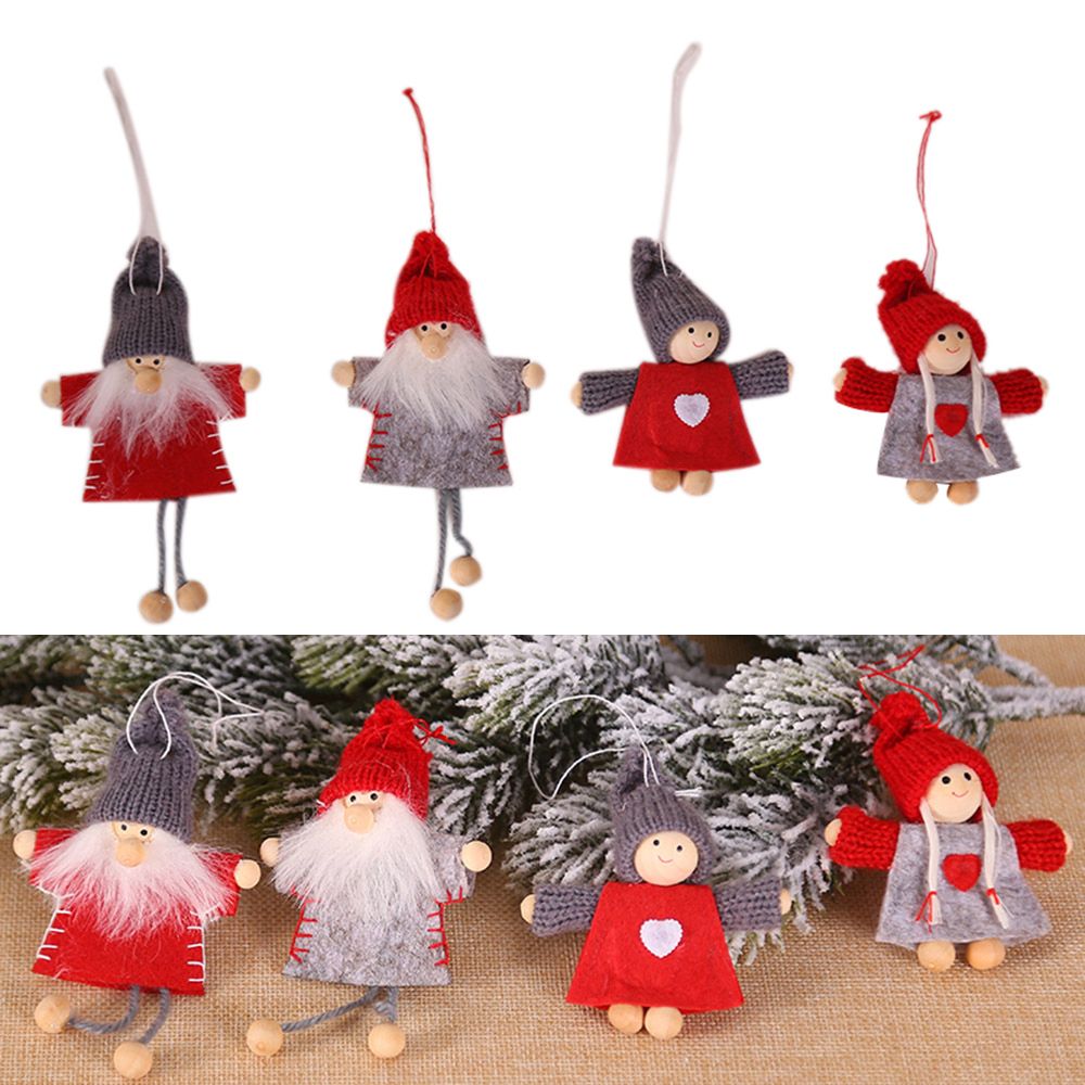 Christmas Wooden Doll Pendant Boys And Girls Doll Widget 4