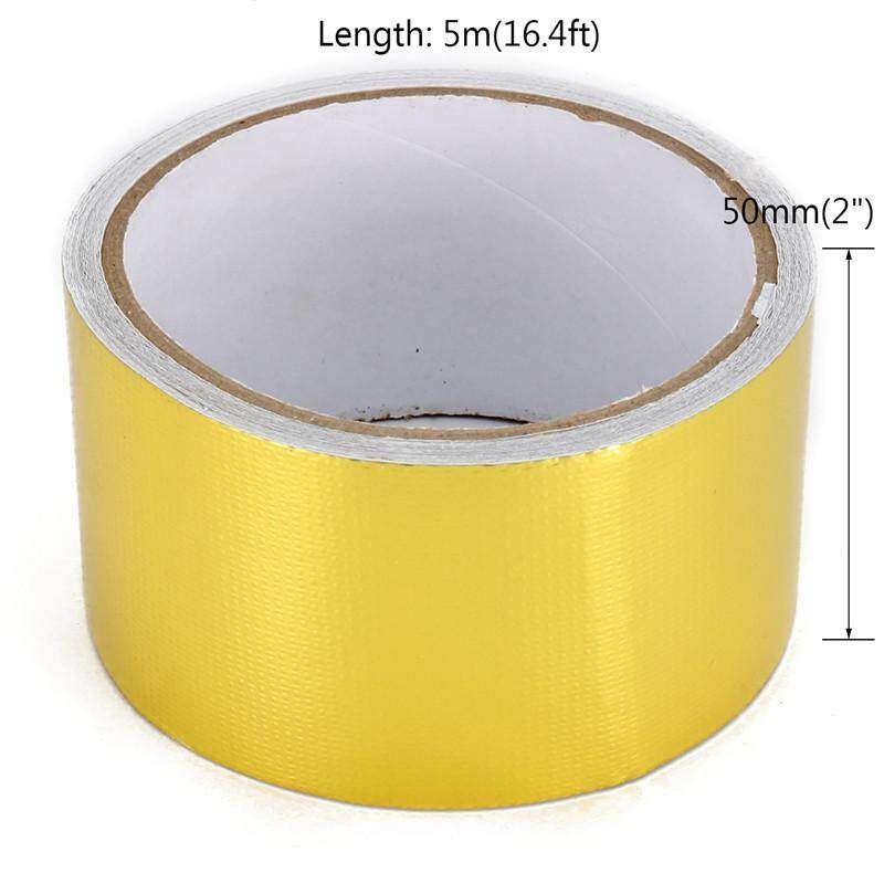 4pcs 450 DEGREE GOLD HEAT COOL REFLECTIVE TAPE WRAP 2"X5M Performance Heat Protection