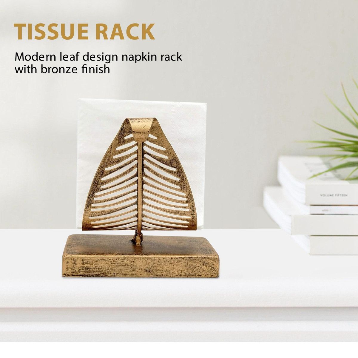 Modern Napkin Holder with Leaf Design