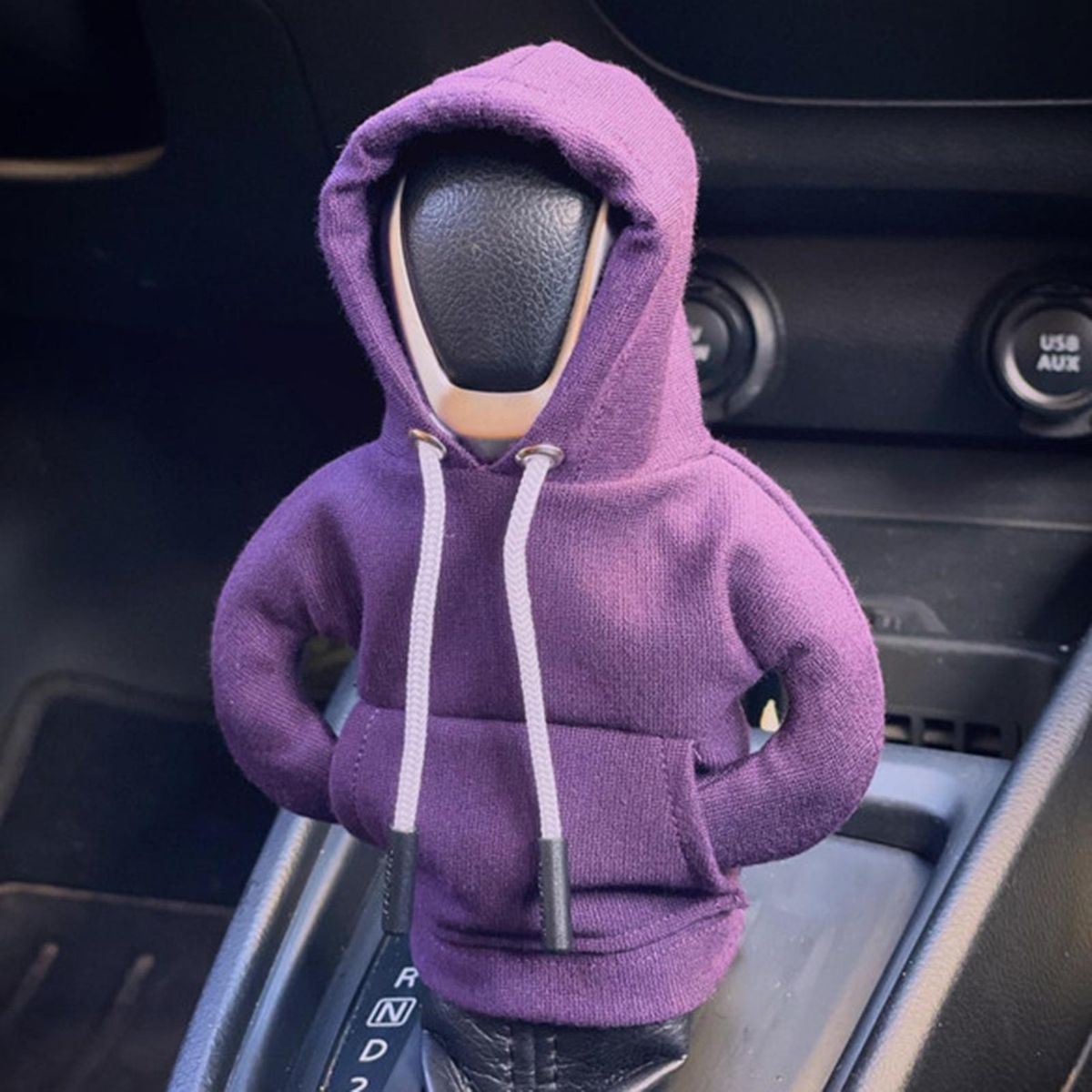 Gear Shift Hoodie Cover Cozyshift Soft Car Gear Shift Cover Purple
