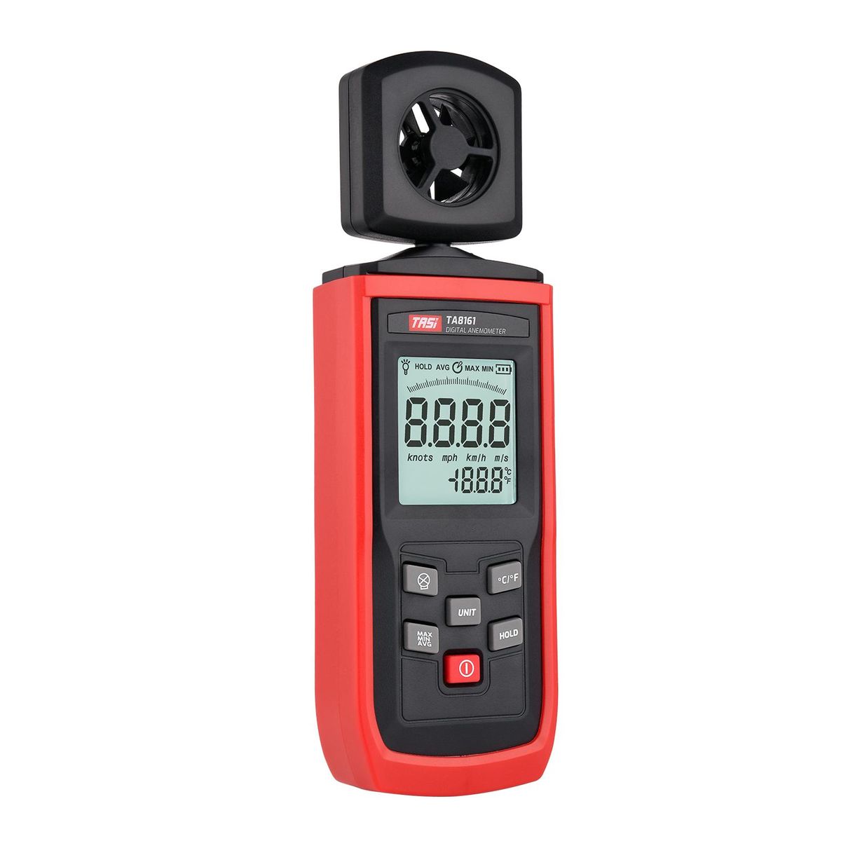 TASI TA8161 Digital Anemometer High Precision Handheld Anemograph Wind Velocity Indicator Air Velocity Air Temperature Measurement