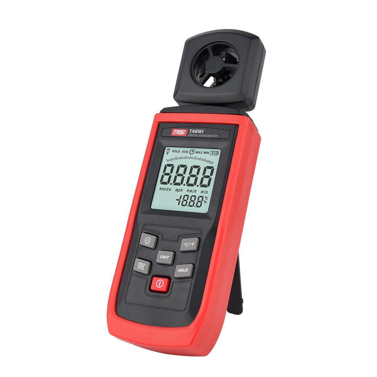 TASI TA8161 Digital Anemometer High Precision Handheld Anemograph Wind Velocity Indicator Air Velocity Air Temperature Measurement