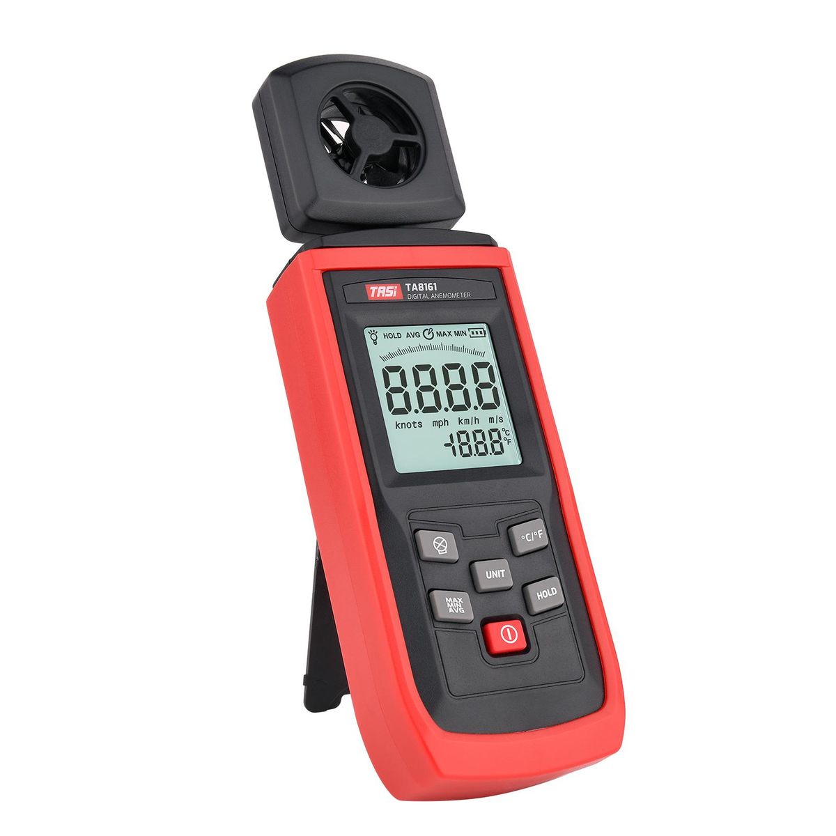 TASI TA8161 Digital Anemometer High Precision Handheld Anemograph Wind Velocity Indicator Air Velocity Air Temperature Measurement