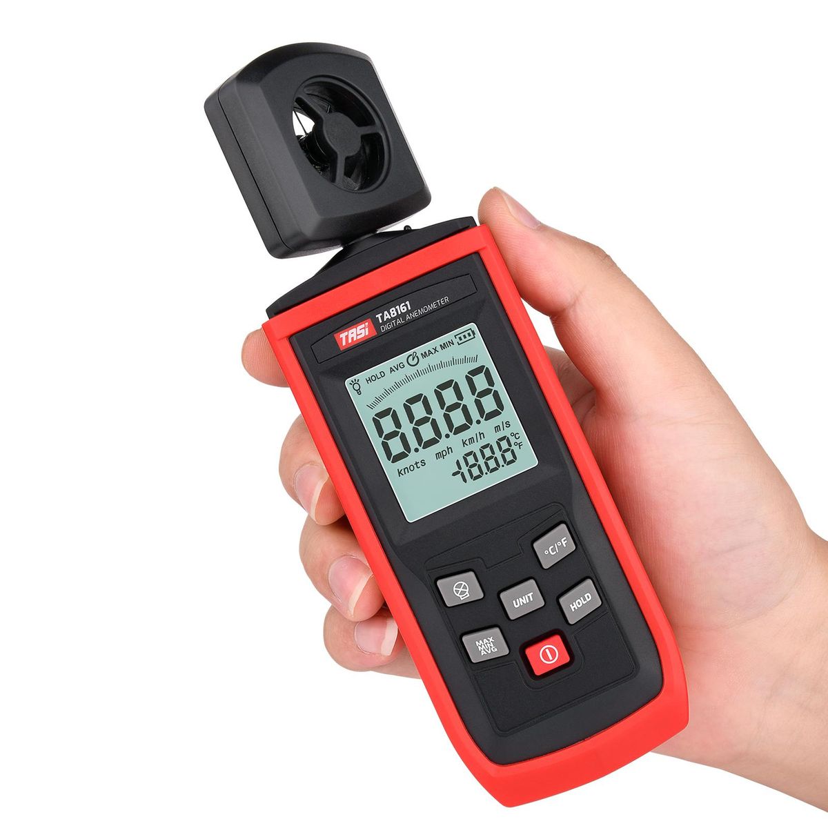 TASI TA8161 Digital Anemometer High Precision Handheld Anemograph Wind Velocity Indicator Air Velocity Air Temperature Measurement