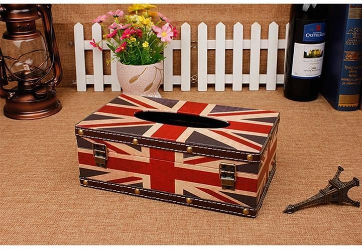 Wooden Tissue Box Container Towel Napkin Tissue Holder Paper Dispenser Retro Tissue Holder Case For Home Office Decoration