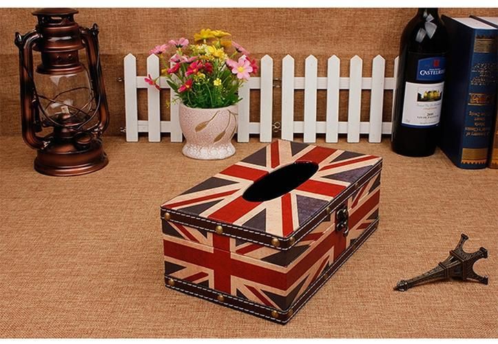 Wooden Tissue Box Container Towel Napkin Tissue Holder Paper Dispenser Retro Tissue Holder Case For Home Office Decoration