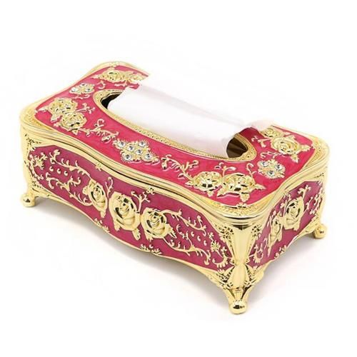 European Retangle Napkin Paper Organizer Tissue Boxes For Bathroom Toilet Paper Holder Luxury Vintage Style Storage Box