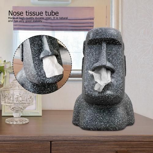 Easter Island Stone Statue Paper Towel Box Household Bedroom Nostril Moai Paper Towel Pumping Paper Towel Holder Napkin Holder