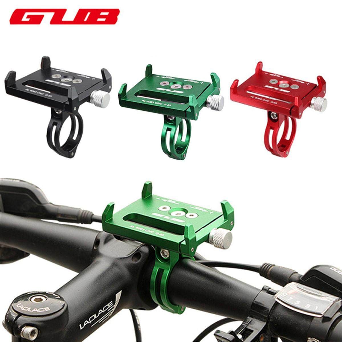 GUB G - 85 Aluminum Alloy Bicycle Handlebar Phone Holder For 3.5-6.2 Inch Phone 4 Colors Black (black)