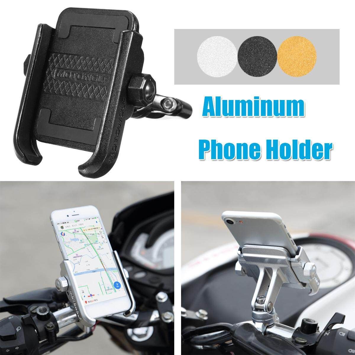 5PCS Universal Aluminum Bicycle Motorcycle Handlebar Phone Holder For IPhoneX/8 Plus Black