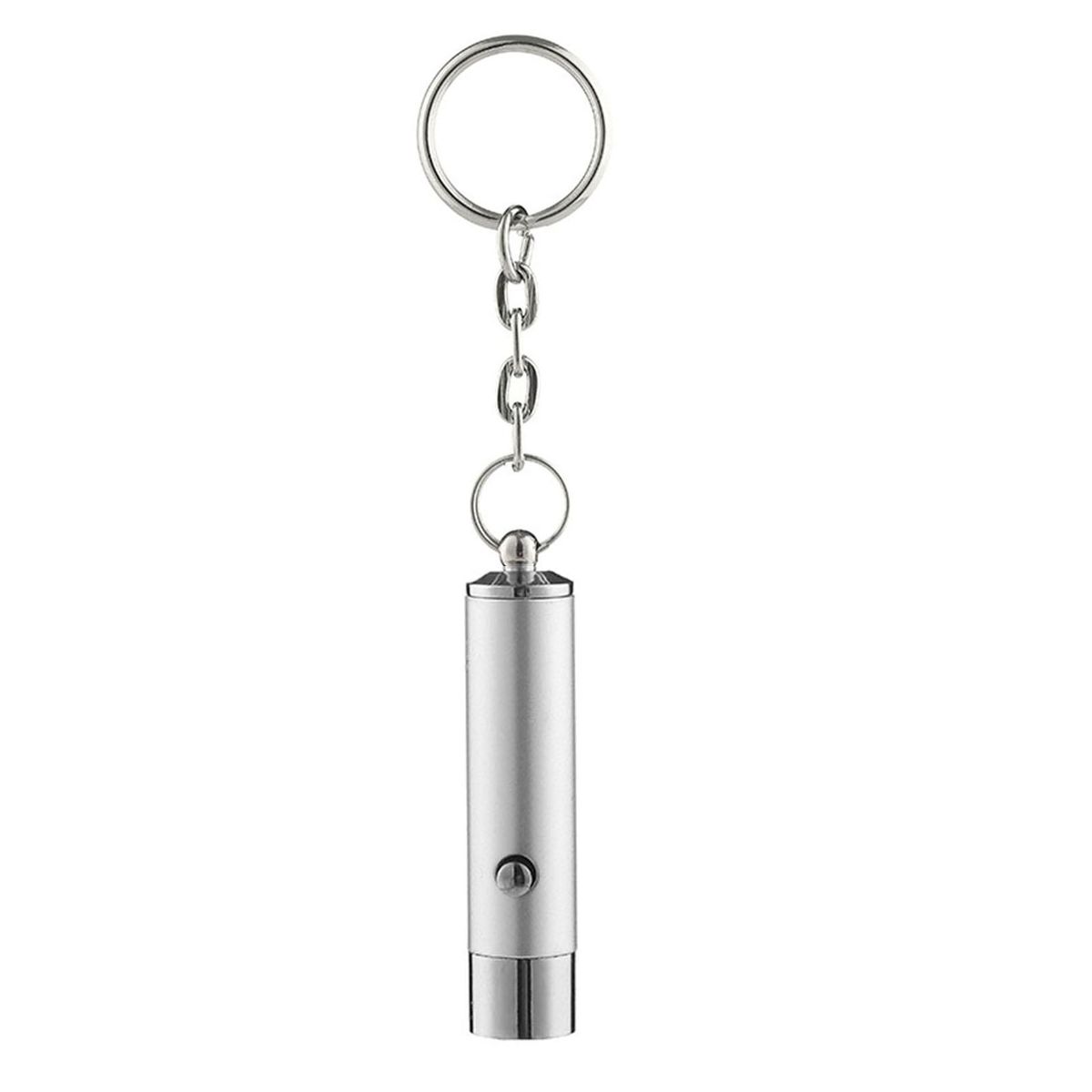 Black Light Keychain UV Flashlight Torch Key Ring Silver