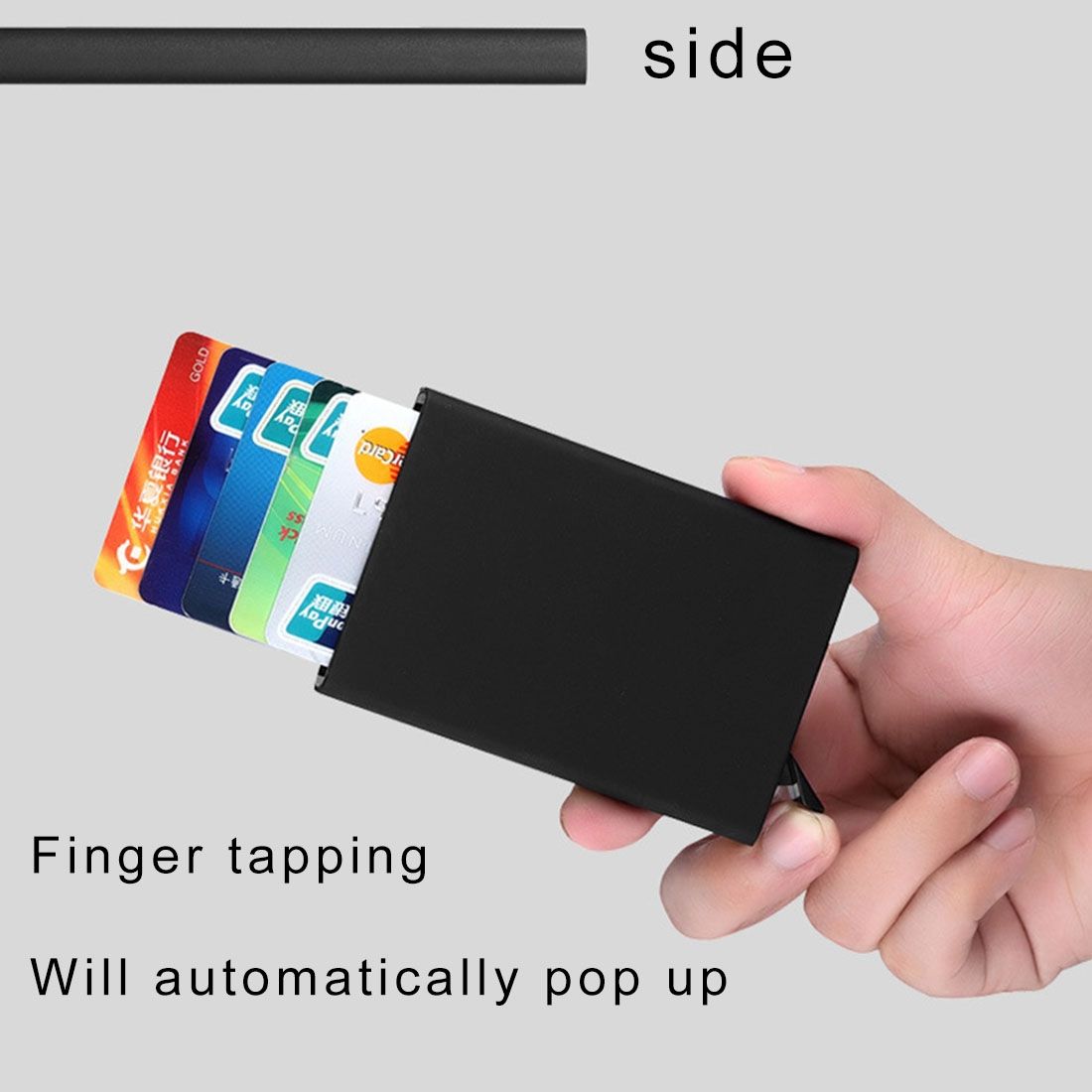 Antimagnetic Stainless Steel PU Business Card Holder Credit Card Case, Size: 9.5*6.5*0.8cm(White)