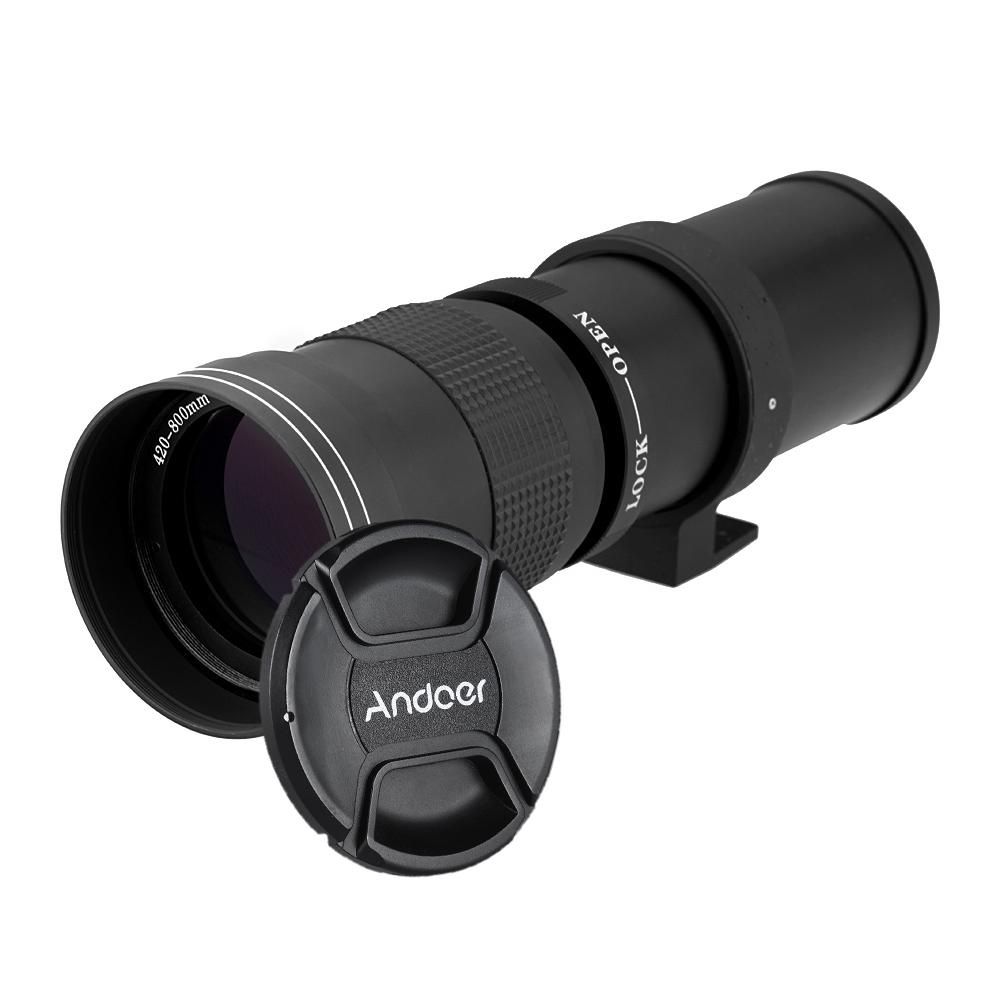 Andoer 420-800mm F/8.3-16 HD Super Telephoto Manual Zoom Lens with T-Mount for Canon Nikon Minolta Sony Pentax Olympus DSLR Camera