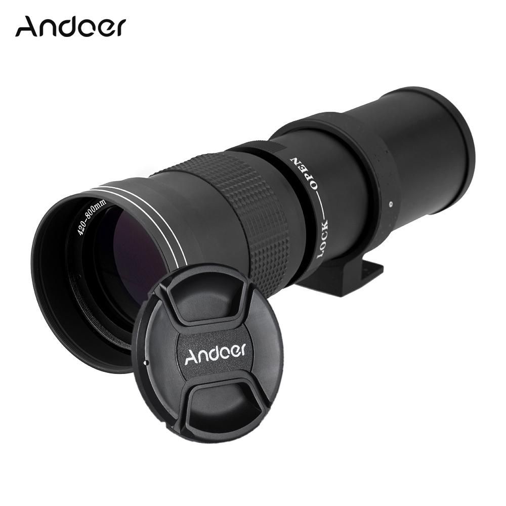 Andoer 420-800mm F/8.3-16 HD Super Telephoto Manual Zoom Lens with T-Mount for Canon Nikon Minolta Sony Pentax Olympus DSLR Camera
