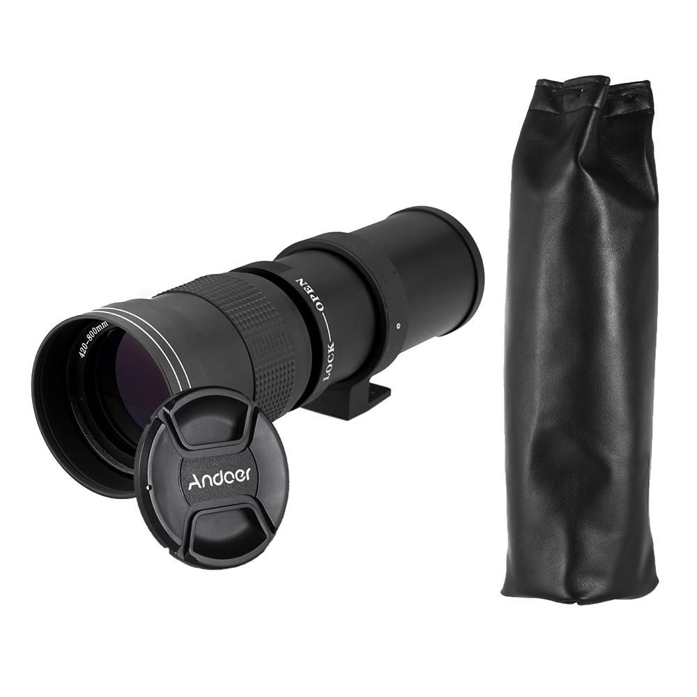 Andoer 420-800mm F/8.3-16 HD Super Telephoto Manual Zoom Lens with T-Mount for Canon Nikon Minolta Sony Pentax Olympus DSLR Camera