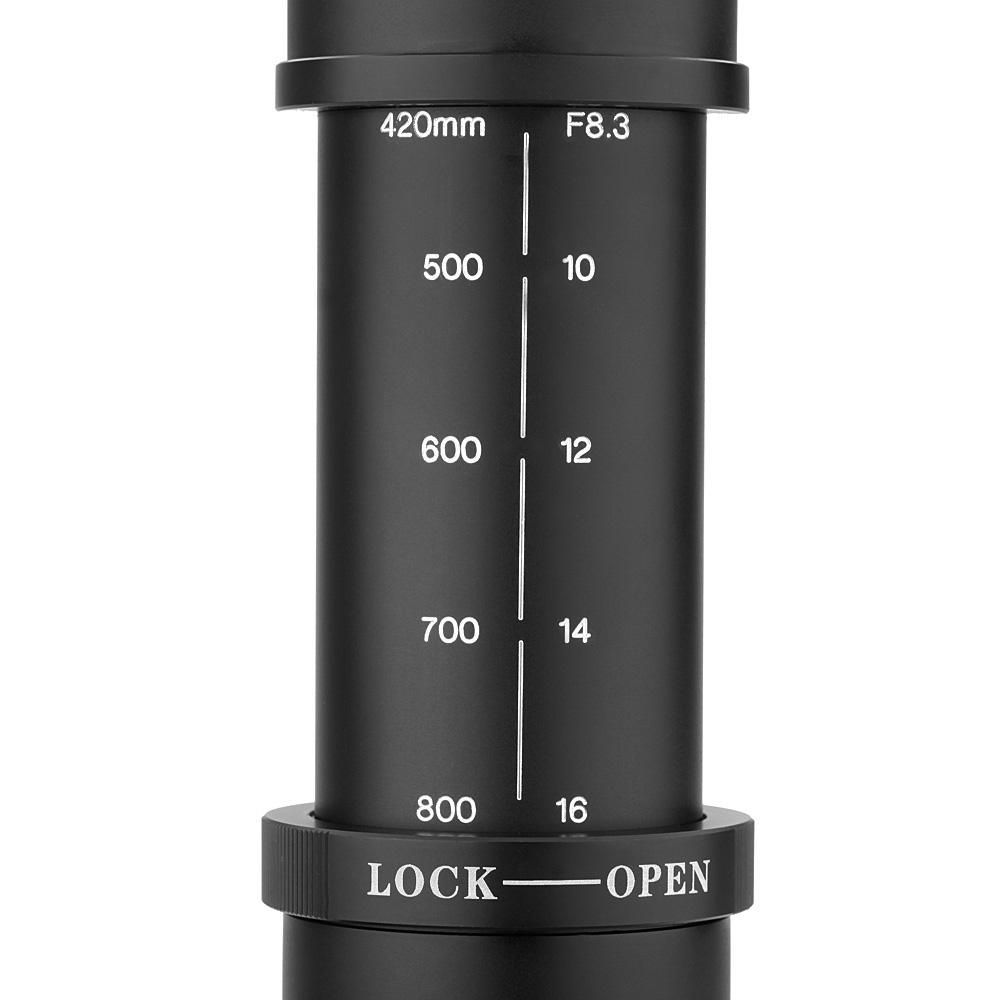 Andoer 420-800mm F/8.3-16 HD Super Telephoto Manual Zoom Lens with T-Mount for Canon Nikon Minolta Sony Pentax Olympus DSLR Camera