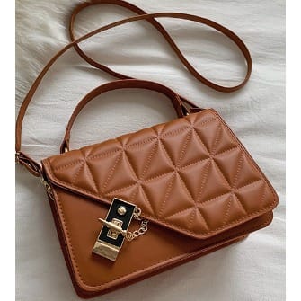 Ladies Leather Mini Hand Bag - Brown