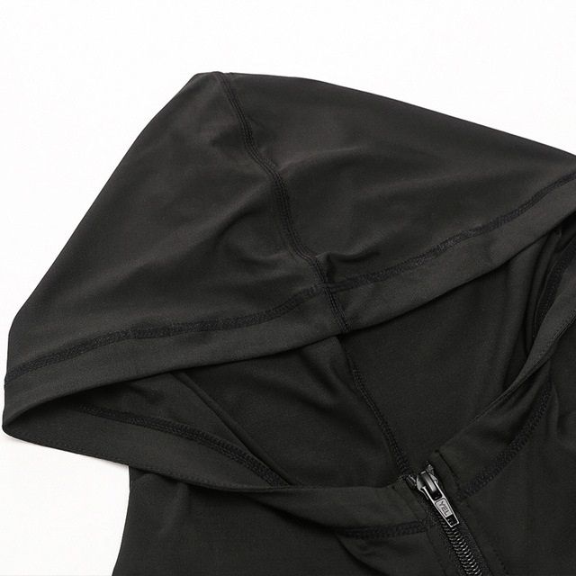Zipper Long-sleeved Hooded Sports Jacket For Ladies