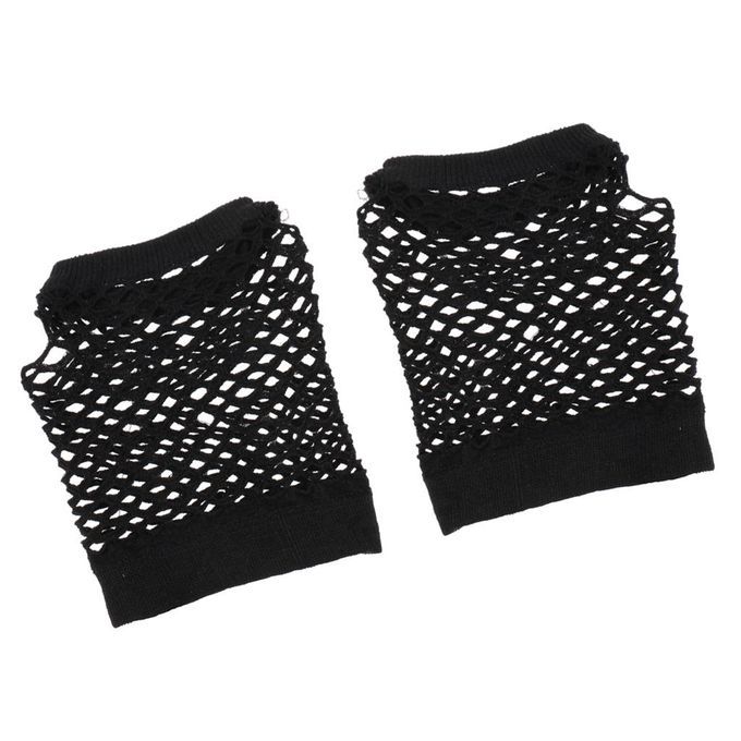 Short Fishnet Mesh Fingerless  Hen Night Fancy Dress Accessary