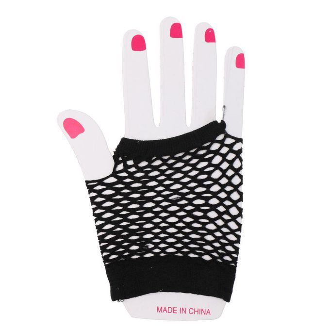 Short Fishnet Mesh Fingerless  Hen Night Fancy Dress Accessary