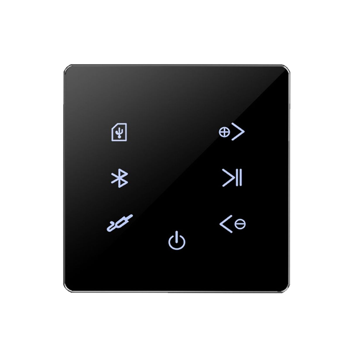 Bluetooth Amplifier in Wall USB SD Card Music Panel Smart Home Background Audio System Stereo for Hotel Restaurant-Black