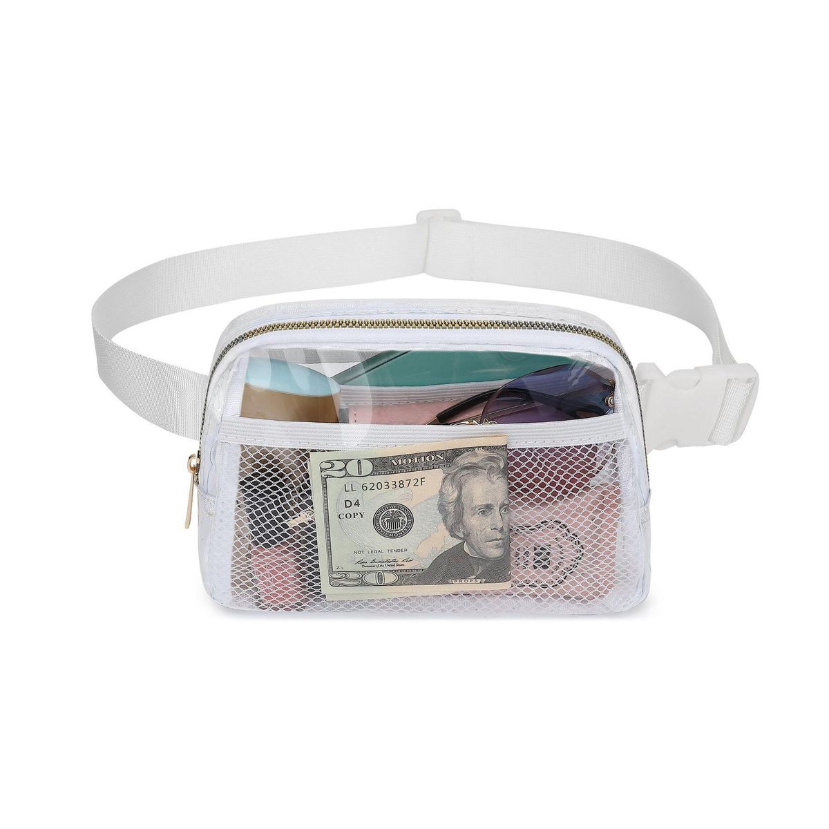 Cross-border new lulu waist bag nylon waterproof chest bag outdoor sports running mobile phone bag all-match Messenger men and women white