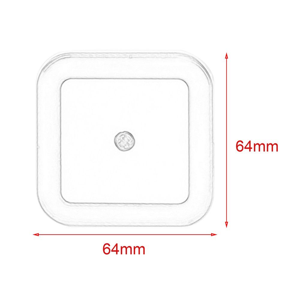 Intelligent LED Induction Lamp Square Shape Wall Light Nightlight Bedroom-blue-EU Plug