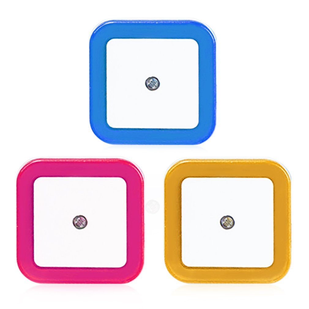 Intelligent LED Induction Lamp Square Shape Wall Light Nightlight Bedroom-blue-EU Plug