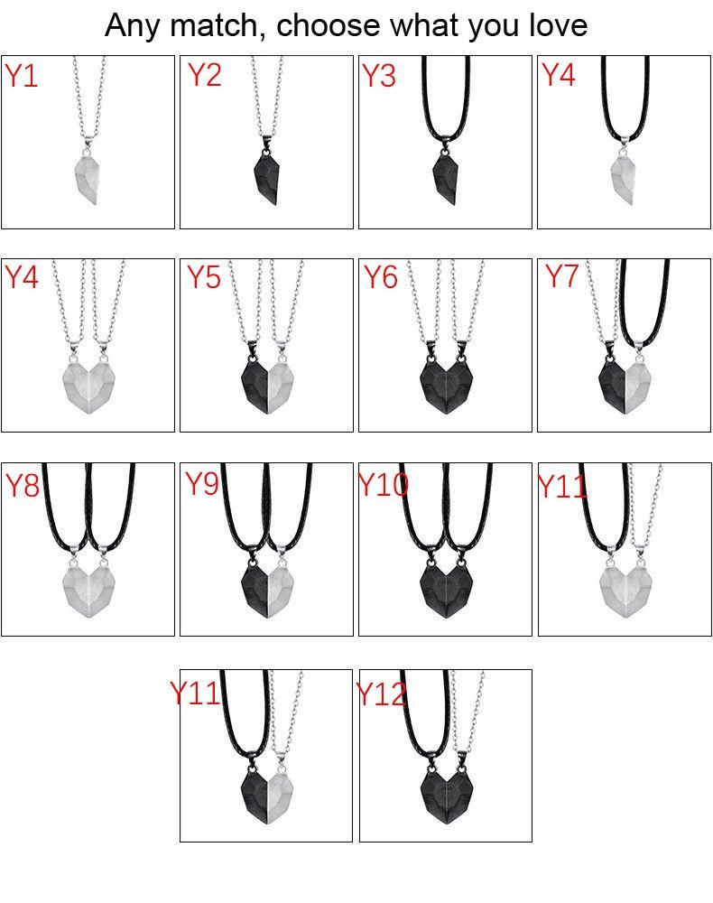2Pcs/set Custom name Couple Necklaces Charm Pendant Necklace Jewelry Unisex Lovers Couples Jewelry Gift Clavicle Chain Pendants