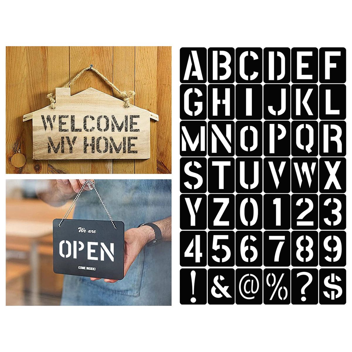 42Pcs Letter Stencils Symbol Templates Journal Tool