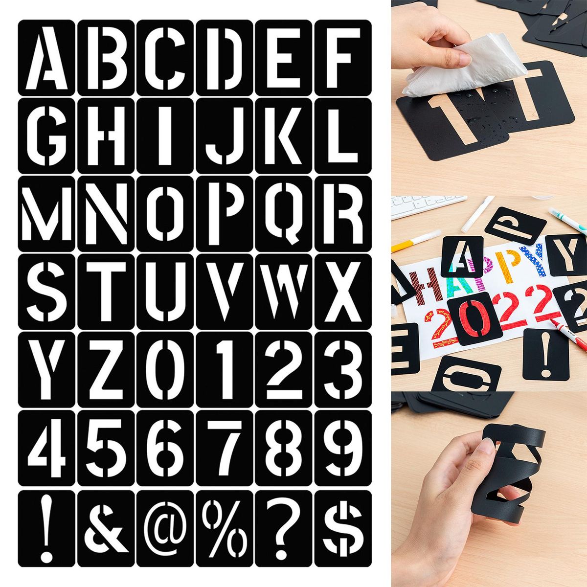 42Pcs Letter Stencils Symbol Templates Journal Tool