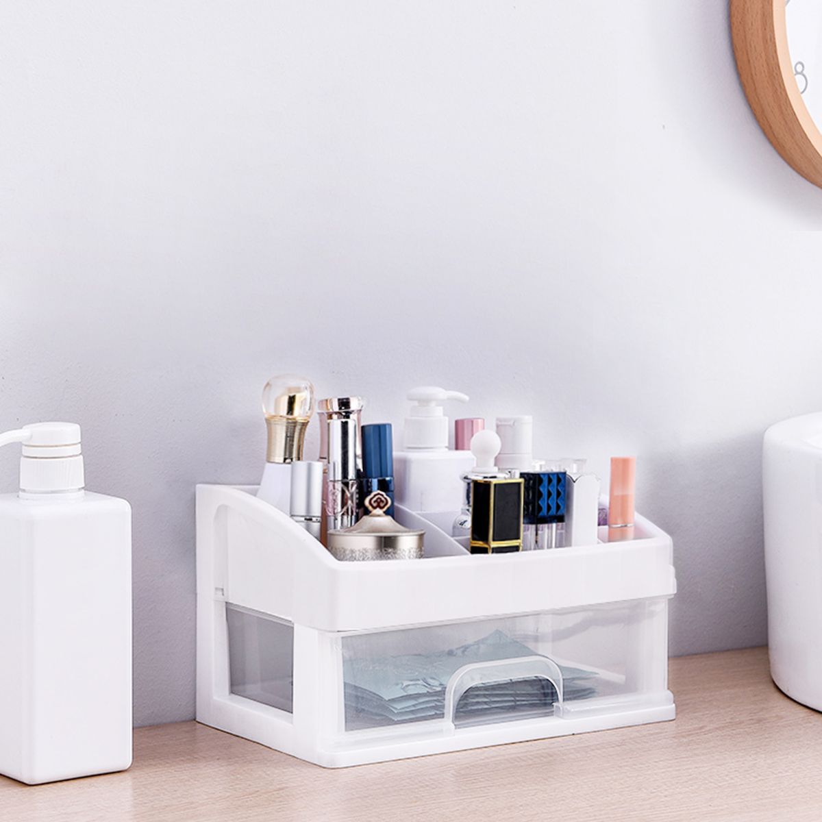 Makeup Storage Organizer Waterproof Cosmetics Display Case