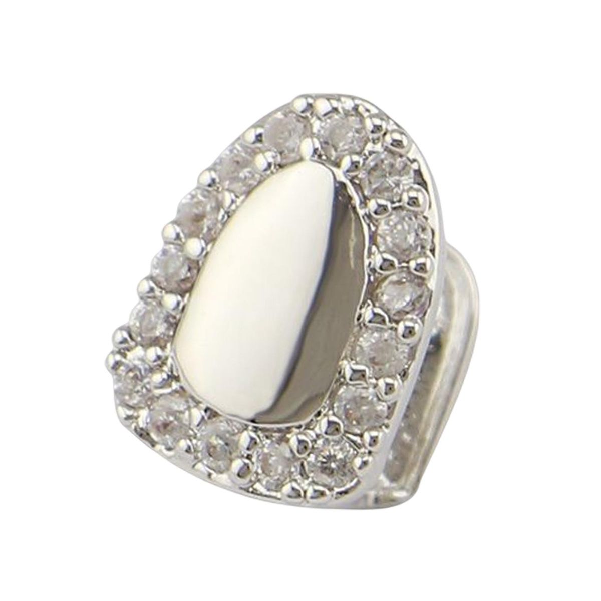 Single Grills Caps For Teeth Hip Hop Jewelry With Diamond For Silver