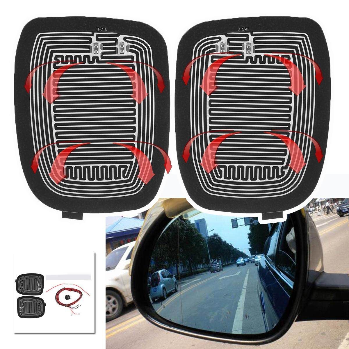 Glass Heating Demister Pads Car Side Mirror Heater Defogger Custom W/ Switch