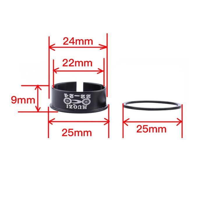 Bicycle Bike Bottom Bracket Adjustable Washer 24mm To 22mm Axis Black