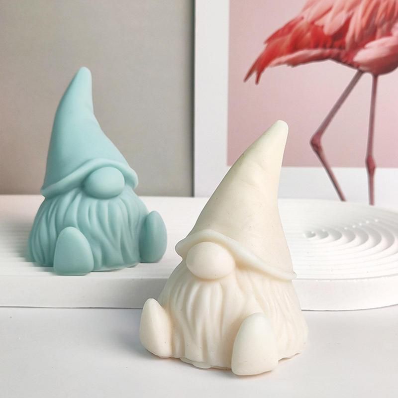 Christmas Gnome Candle Mould 3D Gnome Silicone Mold Funny