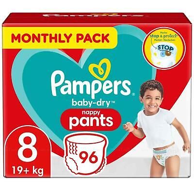 Baby Dry Nappy Pants, Size 8, 96 Counts, (19+ Kg), UK