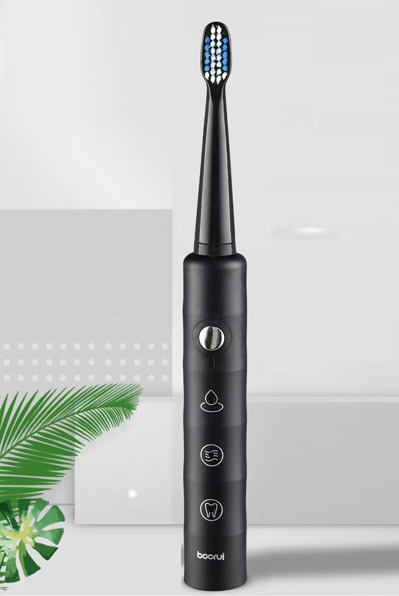 Electric Toothbrushes Whitening With 3 Brush Heads - BLACK
