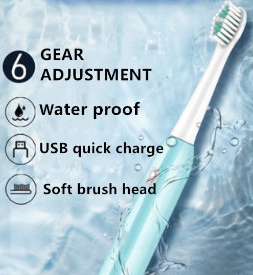 Electric Toothbrushes Whitening With 3 Brush Heads - BLUE