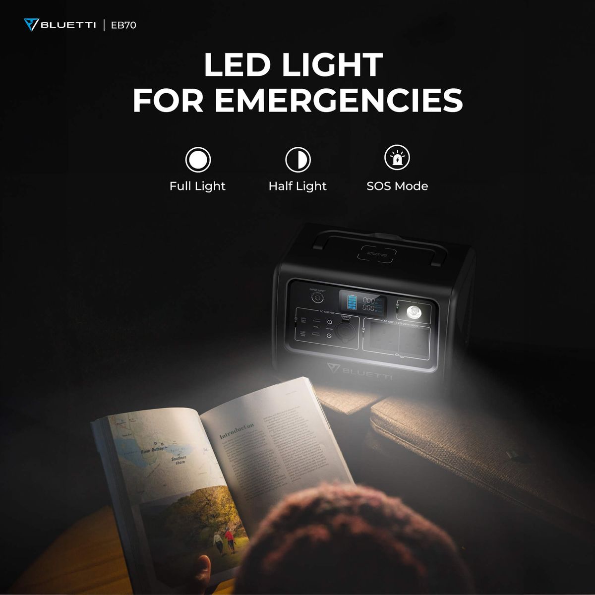 EB70 716Wh/1000W LiFePo4 Portable Solar Generator