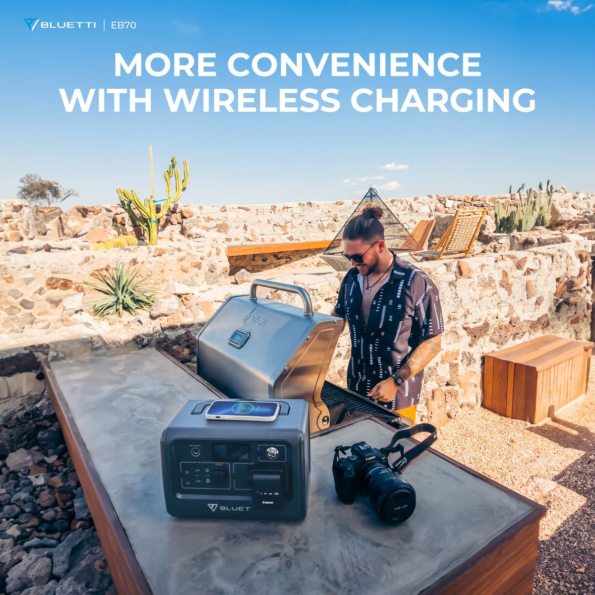 EB70 716Wh/1000W LiFePo4 Portable Solar Generator