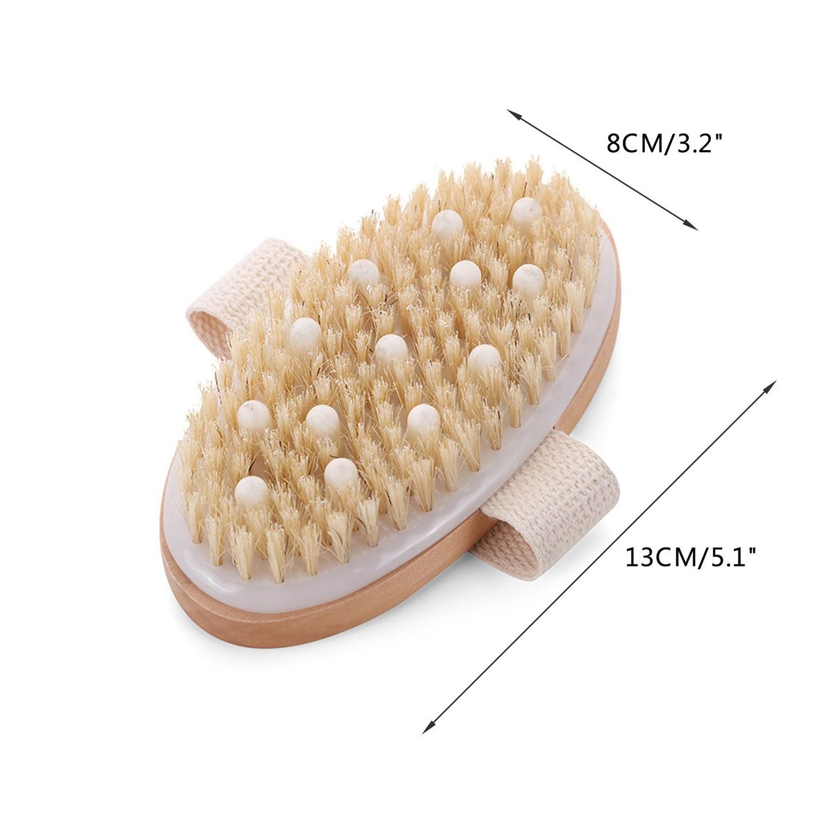 Massage Body Brush Wet or Dry Brushing Body Exfoliating Bath Brush Natural Bristles Cellulite Shower Brush for Removing Dead Skin Cellulite Lymph Lymphatic Drainage