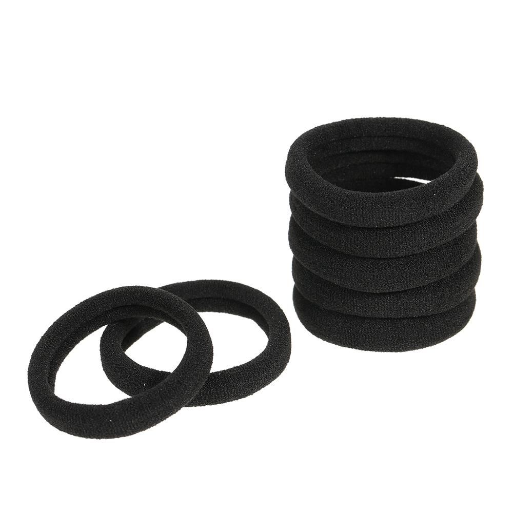 50p Pcs Black Thick Seamless No Slip Hair Bands Elastic Ties Soft Ponytail Holders for Women Girls